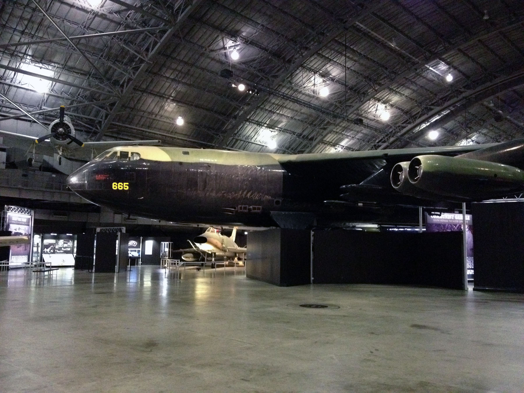 Boeing B-52D Stratofortress stands on display in the Southeast Asia War Gallery at the National Museum of the United States Air Force in Dayton, Ohio. (U.S. Air Force photo)