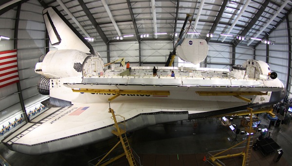 Shuttle Endeavour reunited with Spacehab payload in museum
