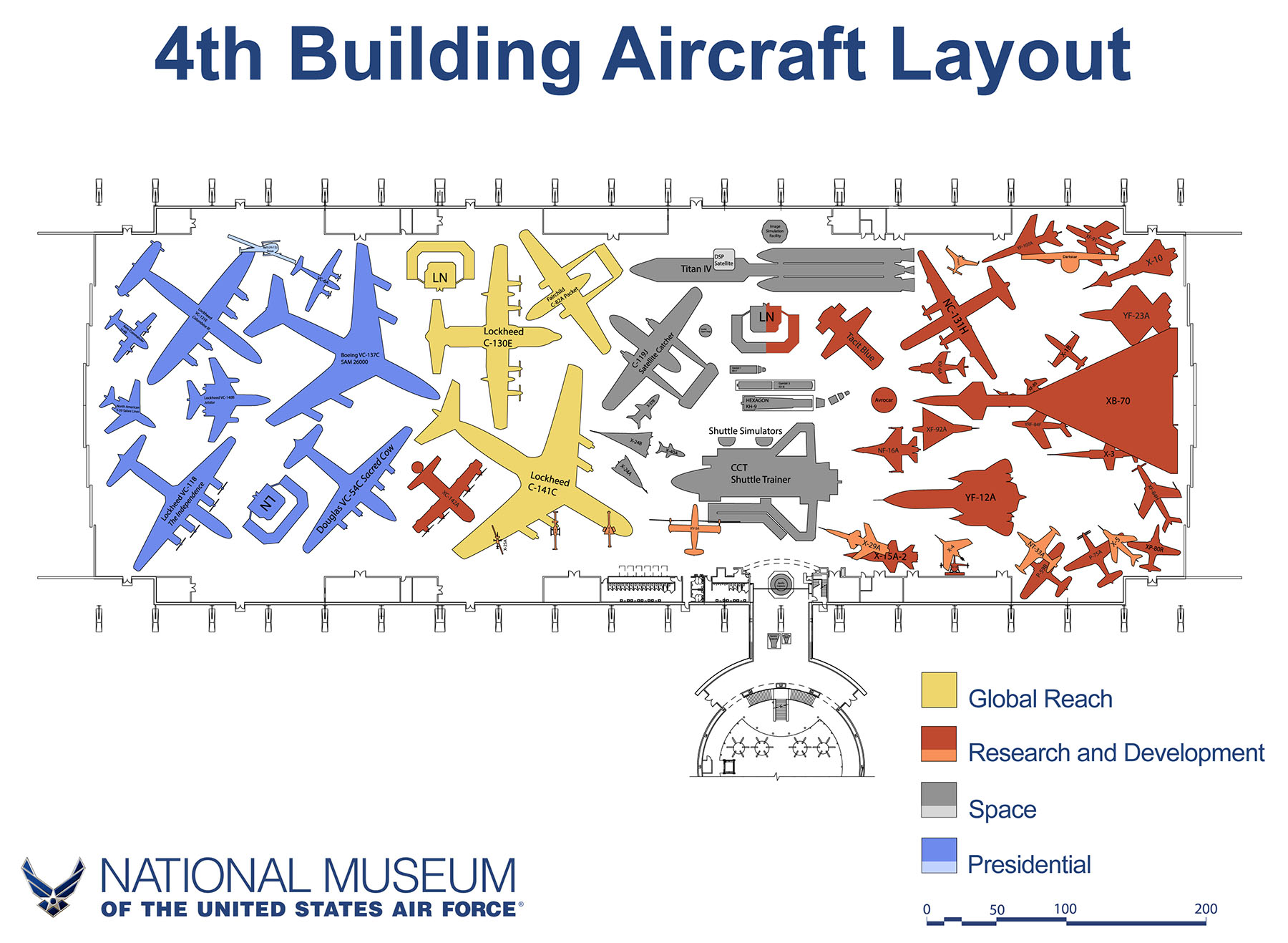 Artist rendering of the planned fourth building at the National Museum of the U.S. Air Force. The fourth building will house the Space, Presidential Aircraft, Research & Development and Global Reach Galleries. Click to enlarge.