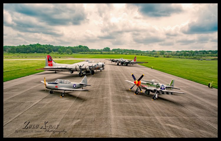 Vintage Aircraft Pose For Group Photo