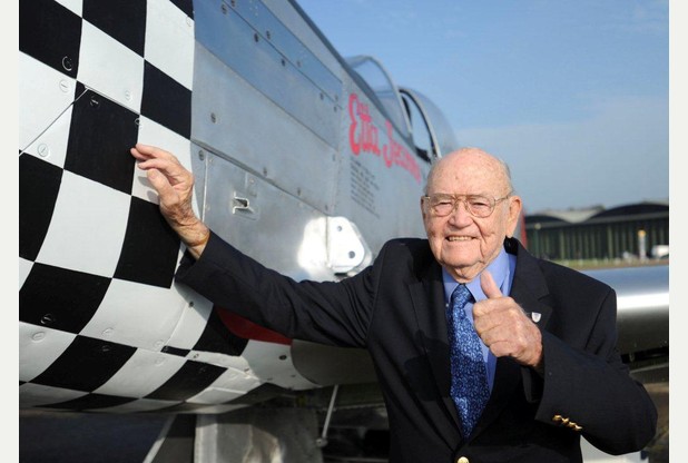 Huie Lamb Jr. unveils restored P-51 Mustang at the Imperial War Museum, Duxford