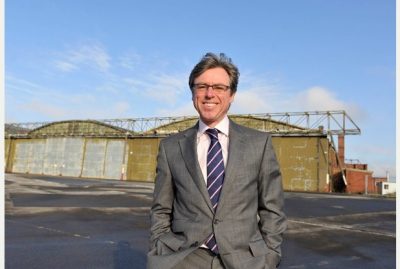 Lloyd Burnell, director of Bristol Aero Collection Trust, outside one of the Filton Airfield hangars that will be used
