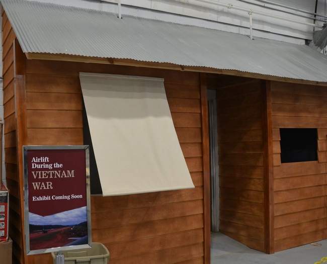 Photo: SARAH BARBAN - An installation designed to look like a hooch, a military outpost building in Vietnam, has been constructed in the Dover Air Force Base Air Mobility Command Museum for their new Vietnam era exhibit.