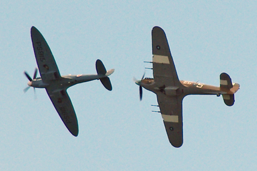 Spitfire and Hurricane flypast for Memorial Day event