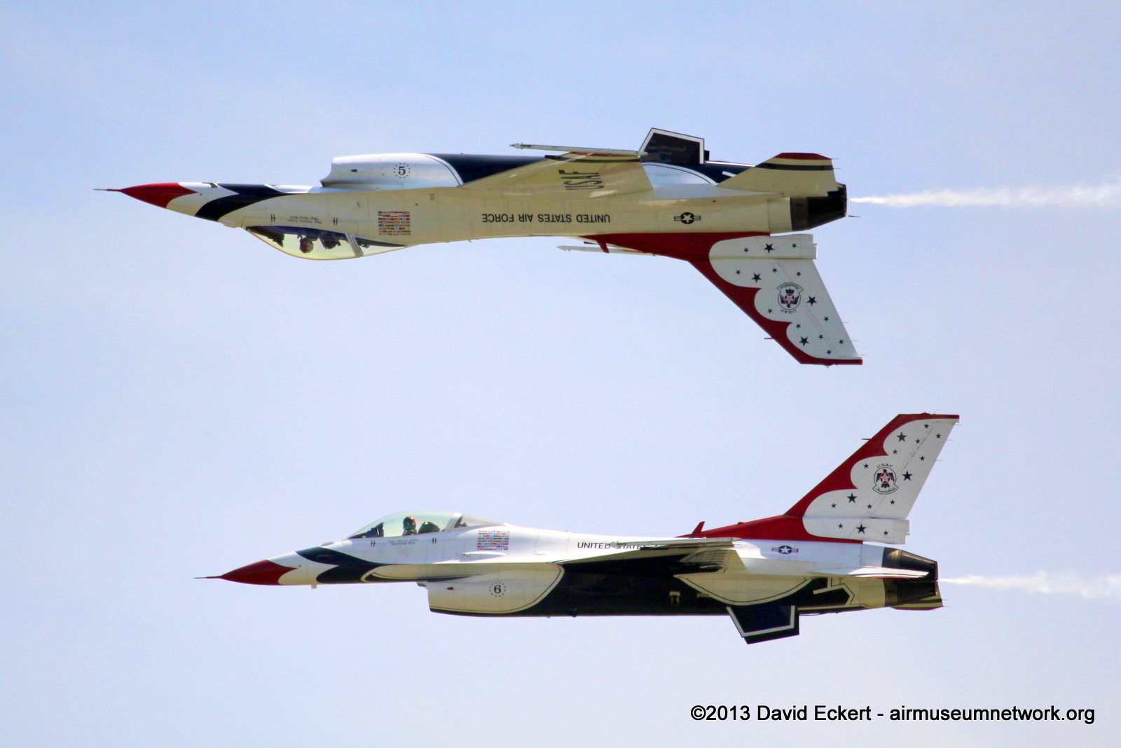 Air Force's Thunderbirds perform at McGuire Air Force Base in 2012. Click to enlarge.