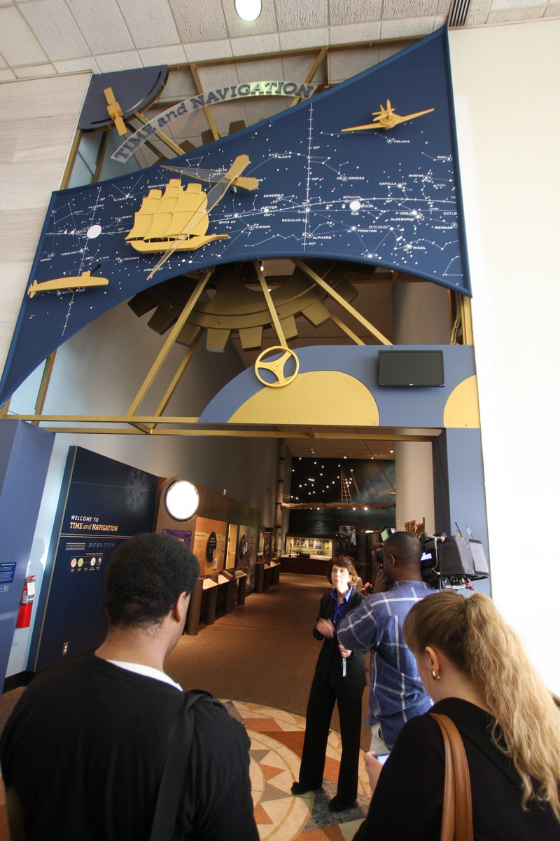 Curator Carlene Stephens providing an overview of the “Time and Navigation: The Untold Story of Getting from Here to There." exhibit. (click image for a larger view)