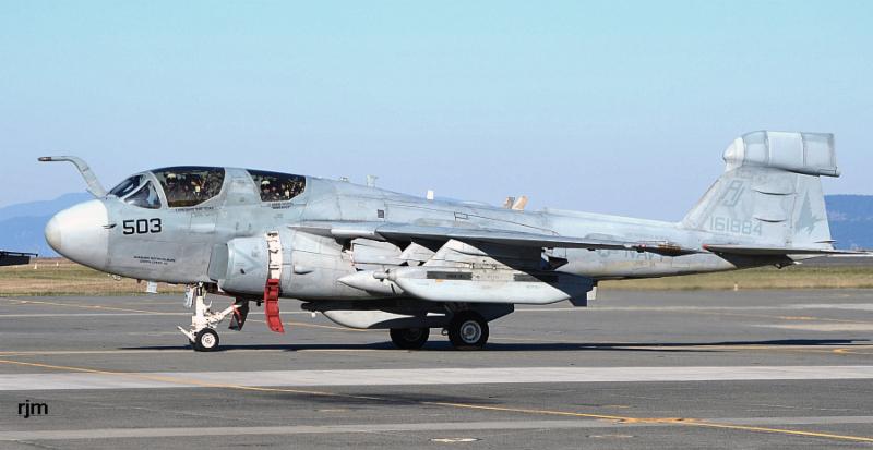 Navy electronic warfare Grumman EA-6B Prowler lands at Museum of Flight
